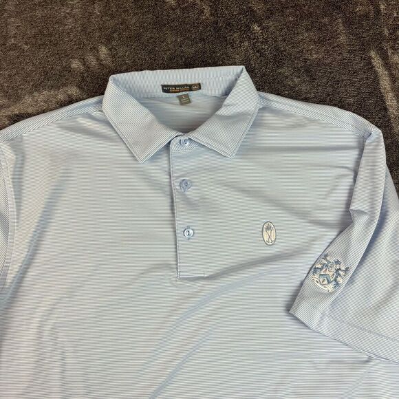 Peter Millar Summer Comfort Bundle Of 2 Polo Blue Pink Striped Golf Men's L - Picture 7 of 14